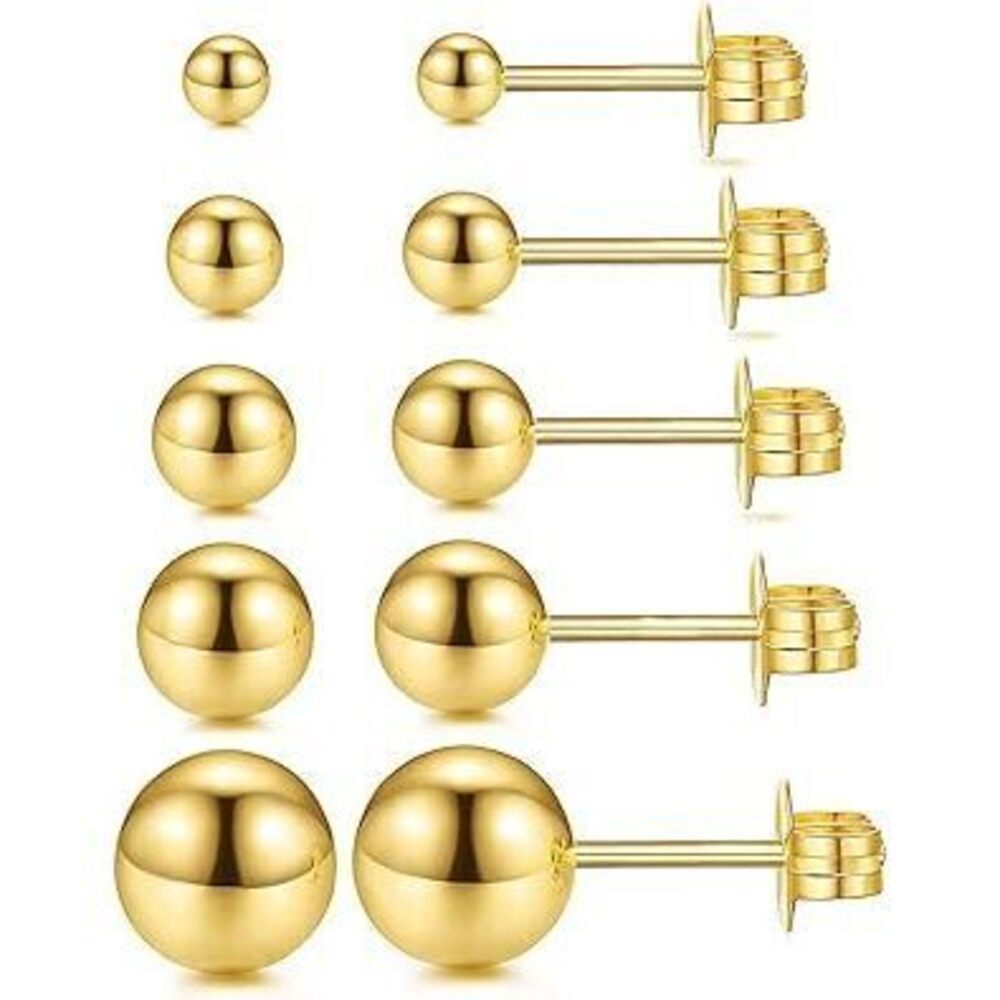 Ball Stud Earrings For Women Men, Stud Medical Grade Titanium Earrings Helix